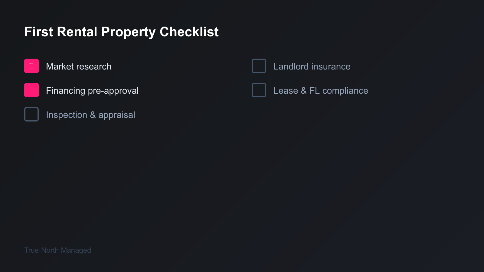First rental property checklist