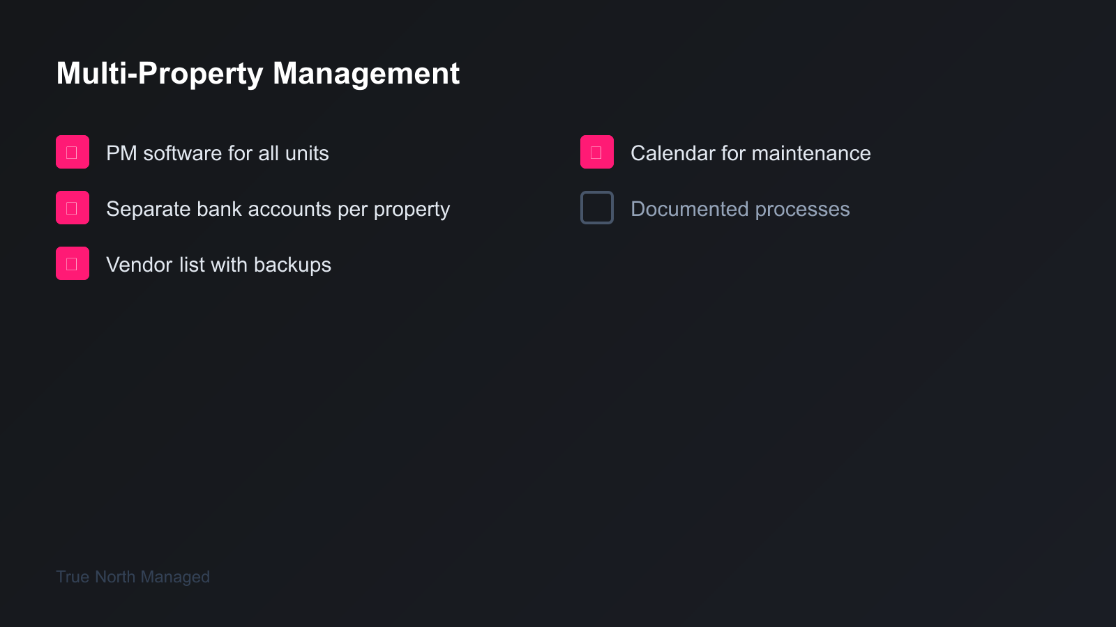 Multi-property management checklist