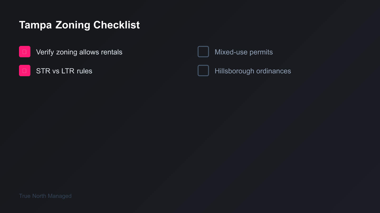 Tampa rental zoning checklist