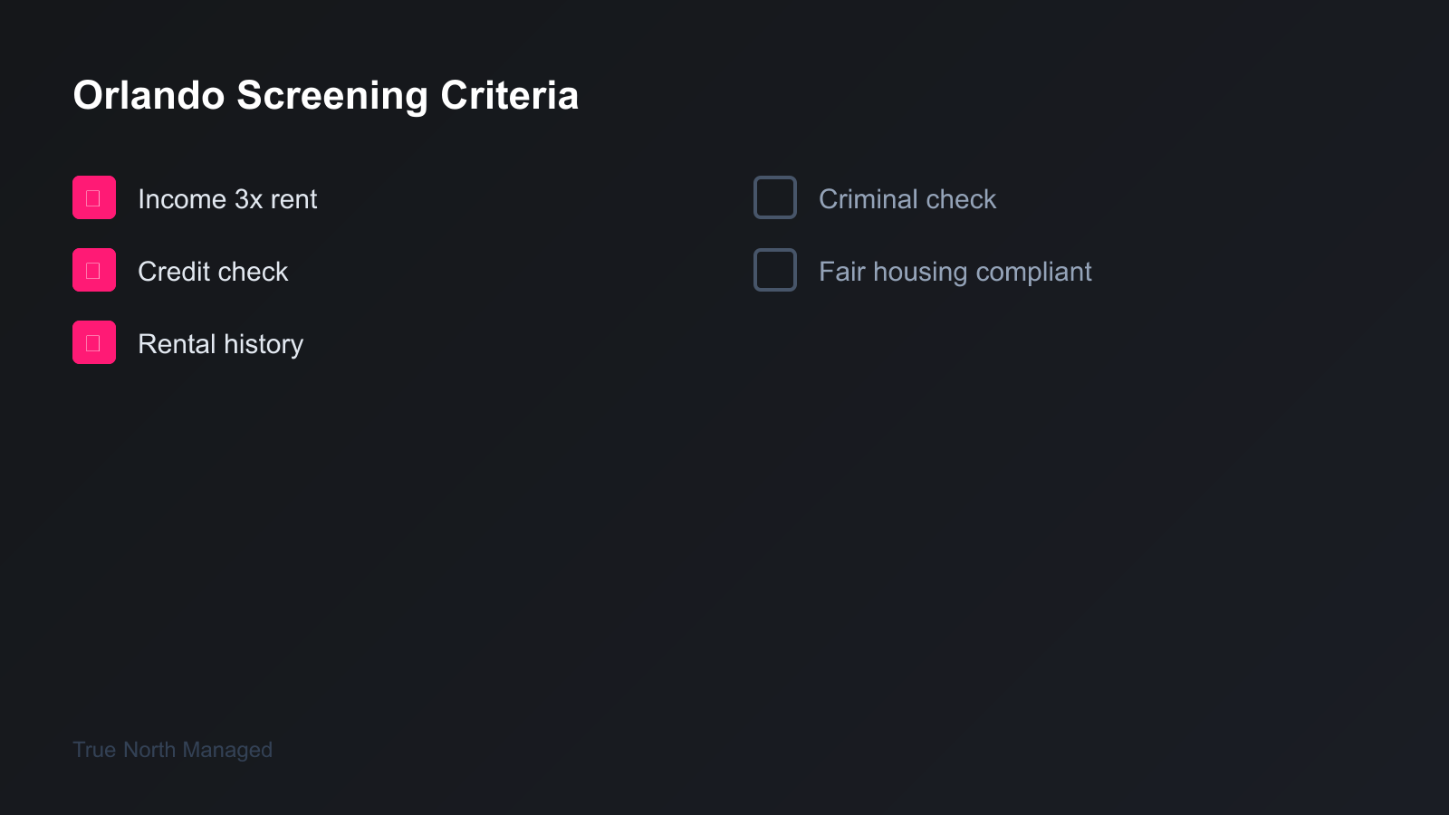 Orlando tenant screening criteria