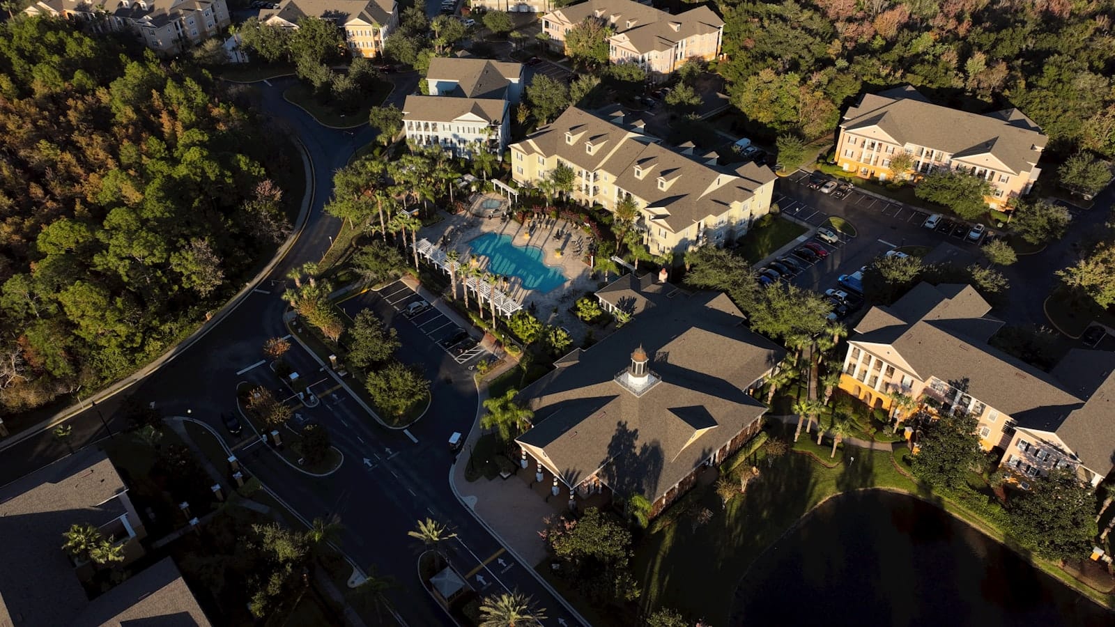 Aerial view of Orlando residential neighborhood in Millenia area