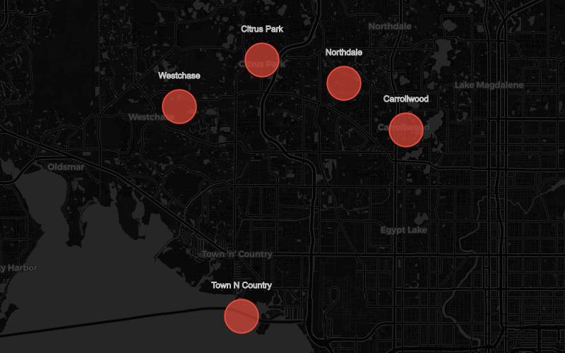 Northwest Tampa area map