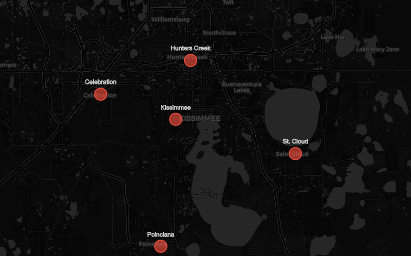 Osceola County area map