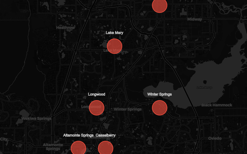Seminole County area map