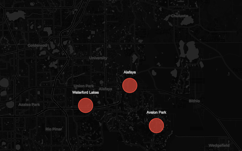 UCF / East Orlando area map